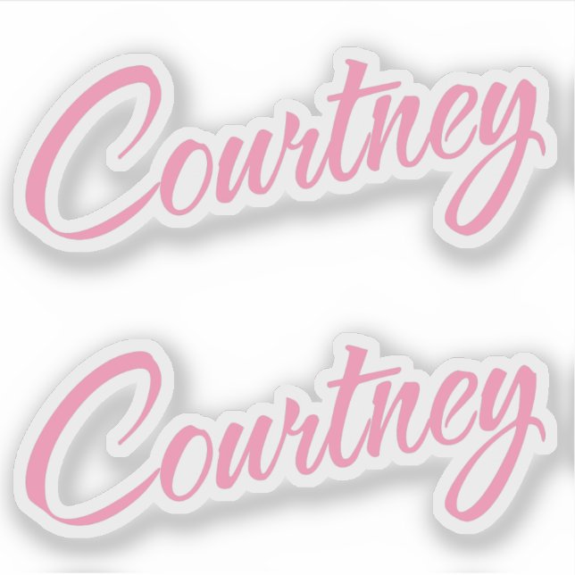 Courtney name pink decorative cursive x2 (Front)
