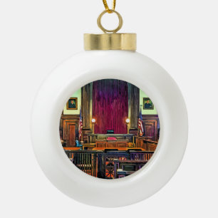 Courtroom Ceramic Ball Christmas Ornament