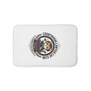 Courtroom Lawyer Cat Funny Cat Lover Design - Cour Bath Mat