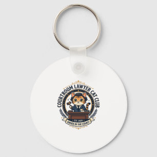 Courtroom Lawyer Cat Funny Cat Lover Design - Cour Key Ring