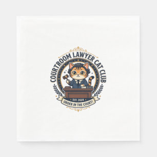 Courtroom Lawyer Cat Funny Cat Lover Design - Cour Napkin