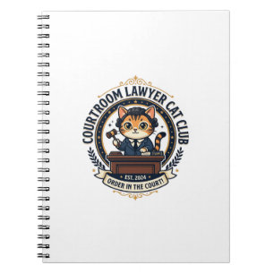 Courtroom Lawyer Cat Funny Cat Lover Design - Cour Notebook