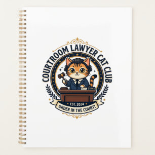Courtroom Lawyer Cat Funny Cat Lover Design - Cour Planner