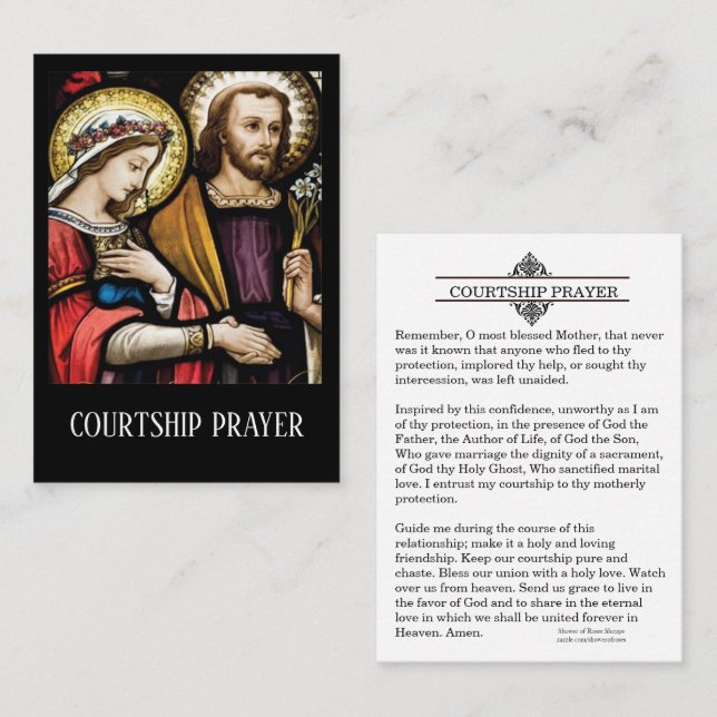 Courtship Engagement Prayer Holy Card (Front/Back)