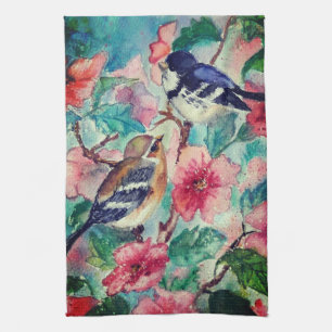 Courtship - Watercolor Painting Tea Towel
