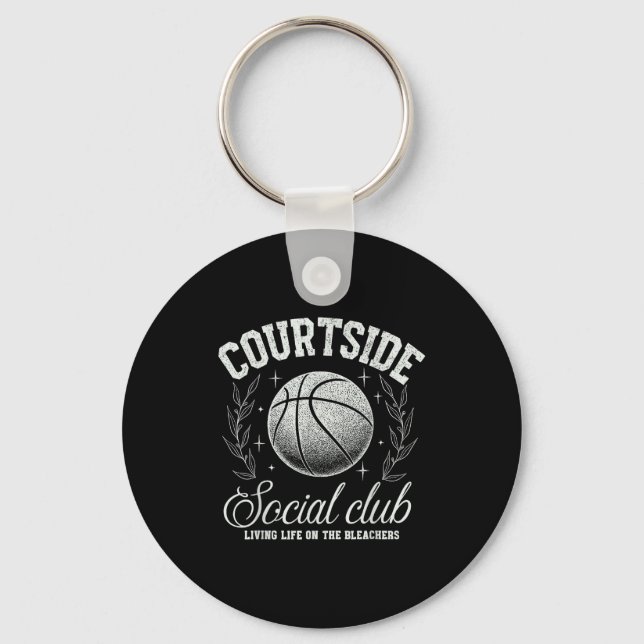 Courtside Social Club Basketball Bleachers Life Qu Key Ring (Front)