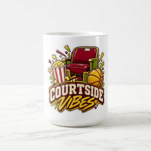 Courtside Vibes Basketball and Popcorn Coffee Mug