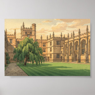 Courtyard at Oxford University Poster