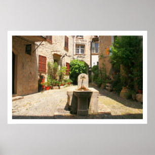 Courtyard Fountain Poster