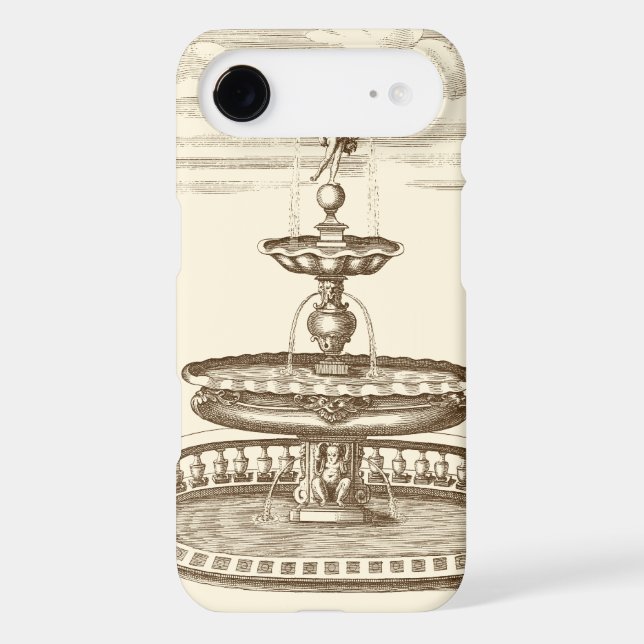 Courtyard Fountain with Ornamental Cherub Case-Mate iPhone Case (Back)