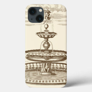 Courtyard Fountain with Ornamental Cherub iPhone 13 Case