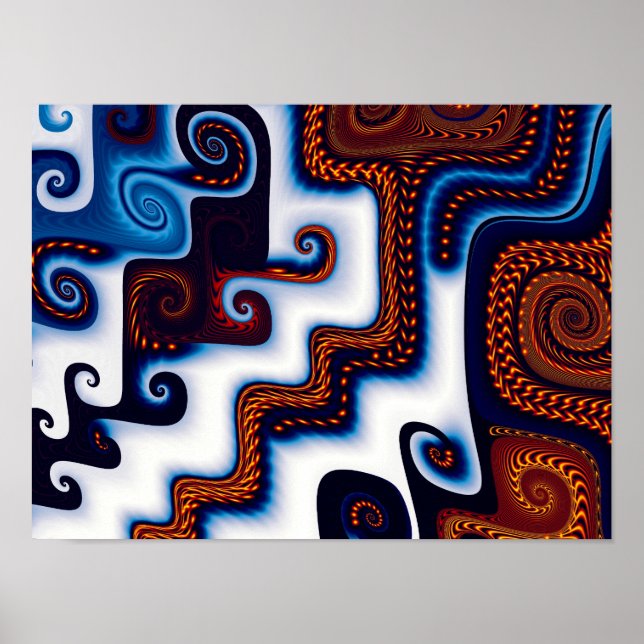 Courtyard in Snow Abstract Art Poster (Front)