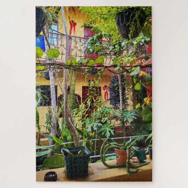 Courtyard Interior with Hanging Plants Jigsaw Puzzle (Vertical)