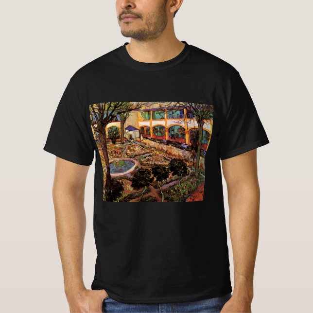 Courtyard of Hospital at Arles by Vincent van Gogh T-Shirt (Front)
