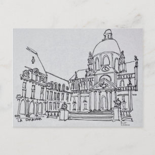 Courtyard of La Sorbonne University of Paris Postcard