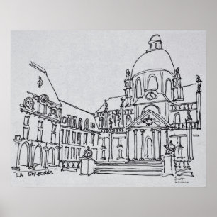 Courtyard of La Sorbonne   University of Paris Poster