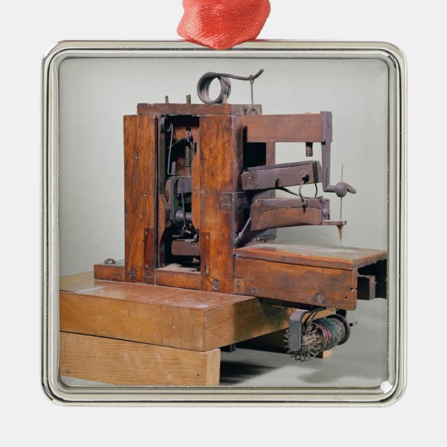 Couseuse', the first sewing machine, 1830 metal tree decoration (Front)
