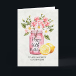 Cousin 16th Birthday Floral Jar Pink Greeting Card<br><div class="desc">Celebrate your cousin’s 16th birthday with this lovely floral greeting card featuring pink flowers and lemons. A sweet and cheerful design for a very special milestone. Add your own message inside to make it personal,  or leave it blank to handwrite it.</div>