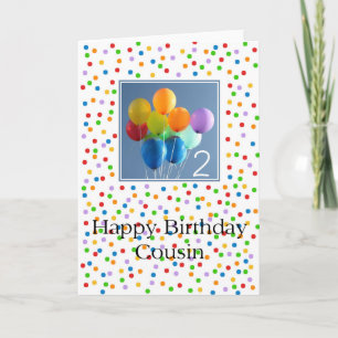 Cousin 2nd happy balloon birthday card