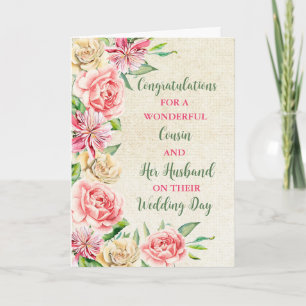 Cousin and Her Husband Wedding Congratulations Card