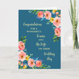 Cousin and Wife Wedding Day Congratulations Card