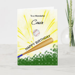 Cousin Baseball Birthday Card