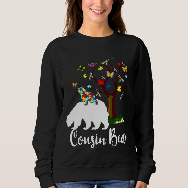 Cousin Bear Autism Awareness Love Support Sweatshirt (Front)