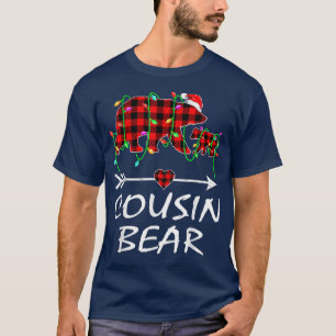 Cousin Bear Christmas Pajama Red Plaid Buffalo Xma T-Shirt