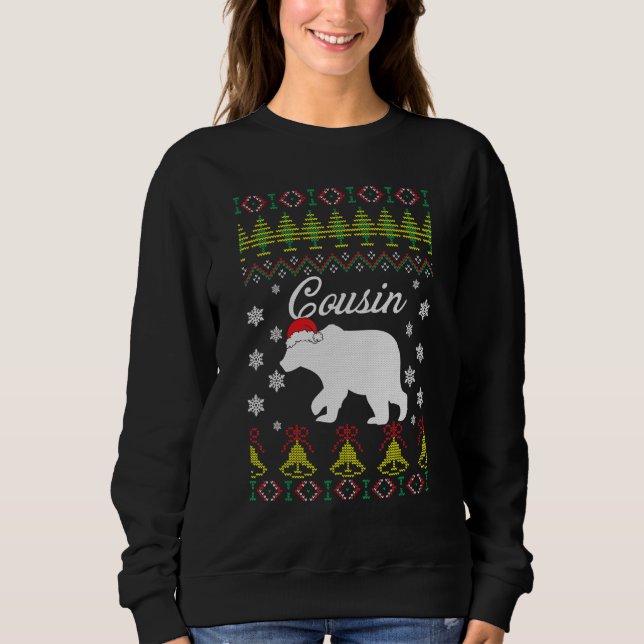 Cousin Bear UGLY Christmas Sweater  Pyjamas Family (Front)