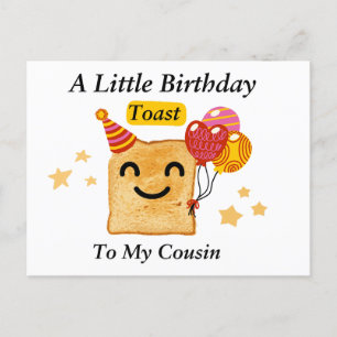 Cousin Birthday Card , A Little Birthday Toast 