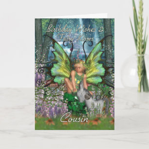 Cousin Birthday Card - Angelica Fantasy Woodland F