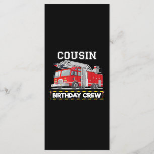 Cousin Birthday Crew Matching Family Firefighter Menu