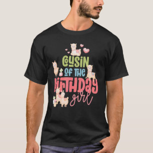 Cousin Birthday Girl Llama Party Fiesta Llamazing T-Shirt