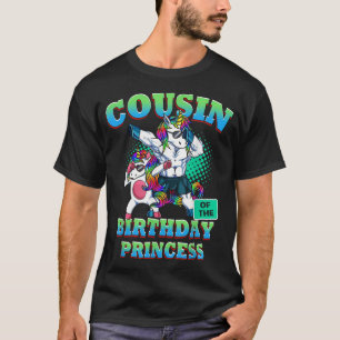 Cousin Birthday Princess Dabbing Unicorn Girl T-Shirt
