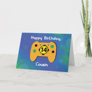 Cousin Boy 14 Year Old Birthday Gamer Controller Card
