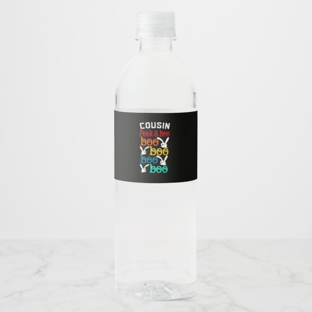 Cousin Bunny Game For Novelty Water Bottle Label (Front)