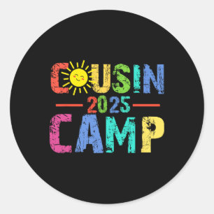 Cousin Camp 2025 Camping Campfire Summer Vacation Classic Round Sticker