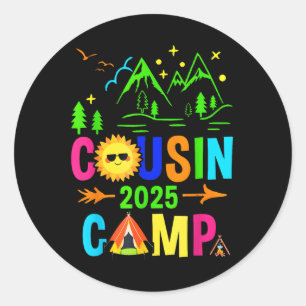 Cousin Camp 2025 Camping Campfire Summer Vacation  Classic Round Sticker