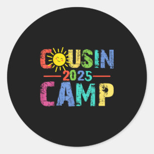 Cousin Camp 2025 Camping Campfire Summer Vacation Classic Round Sticker