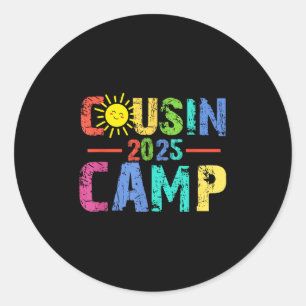 Cousin Camp 2025 Camping Campfire Summer Vacation Classic Round Sticker