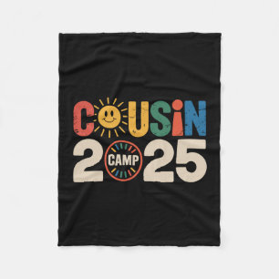 Cousin Camp 2025 Camping Campfire Summer Vacation Fleece Blanket