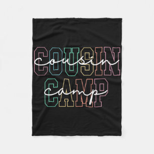 Cousin Camp 2025 Camping Campfire Summer Vacation Fleece Blanket