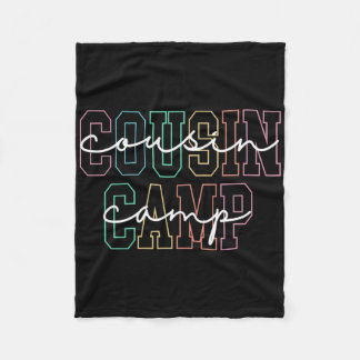 Cousin Camp 2025 Camping Campfire Summer Vacation  Fleece Blanket