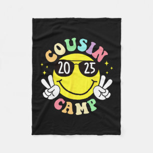 Cousin Camp 2025 Camping Campfire Summer Vacation Fleece Blanket