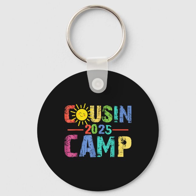 Cousin Camp 2025 Camping Campfire Summer Vacation  Key Ring (Front)