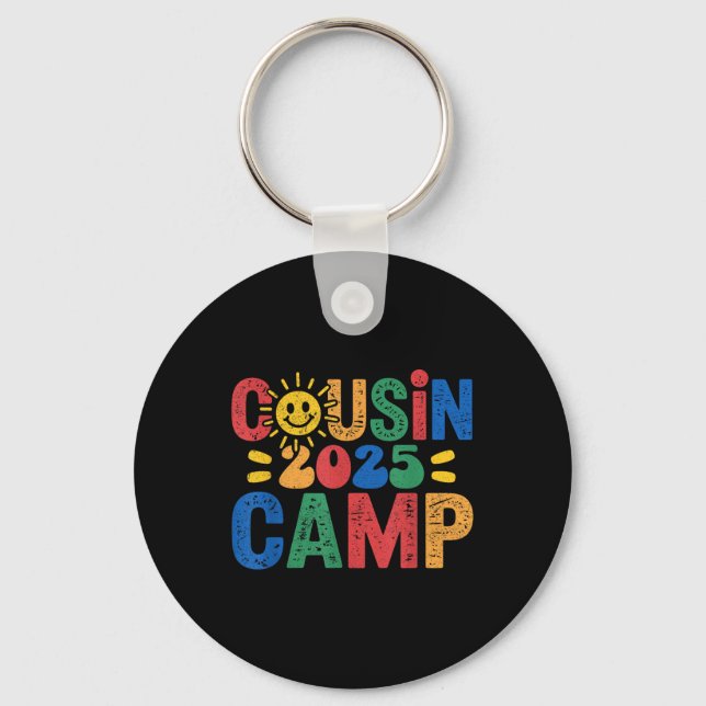 Cousin Camp 2025 Camping Campfire Summer Vacation  Key Ring (Front)