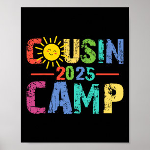 Cousin Camp 2025 Camping Campfire Summer Vacation Poster