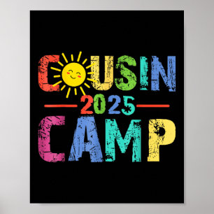 Cousin Camp 2025 Camping Campfire Summer Vacation Poster
