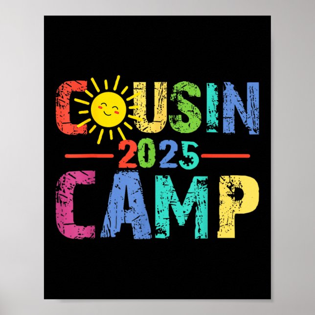 Cousin Camp 2025 Camping Campfire Summer Vacation  Poster (Front)