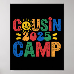 Cousin Camp 2025 Camping Campfire Summer Vacation  Poster